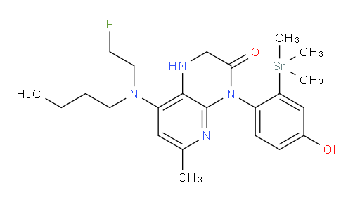 8-(butyl(2-fluoroethyl)amino)-4-(4-hydroxy-2-(trimethylstannyl)phenyl)-6-methyl-1,2-dihydropyrido[2,3-b]pyrazin-3(4H)-one