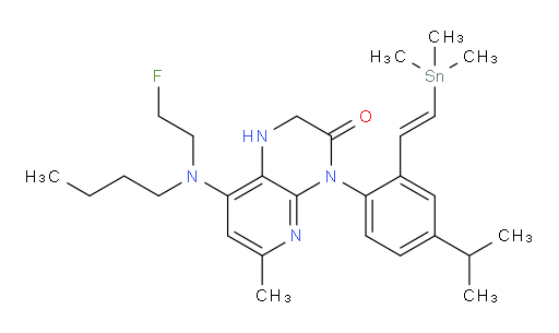 (E)-8-(butyl(2-fluoroethyl)amino)-4-(4-isopropyl-2-(2-(trimethylstannyl)vinyl)phenyl)-6-methyl-1,2-dihydropyrido[2,3-b]pyrazin-3(4H)-one