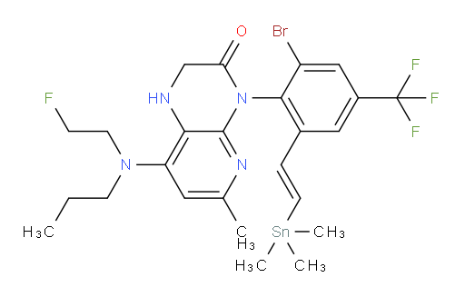 (E)-4-(2-bromo-4-(trifluoromethyl)-6-(2-(trimethylstannyl)vinyl)phenyl)-8-((2-fluoroethyl)(propyl)amino)-6-methyl-1,2-dihydropyrido[2,3-b]pyrazin-3(4H)-one