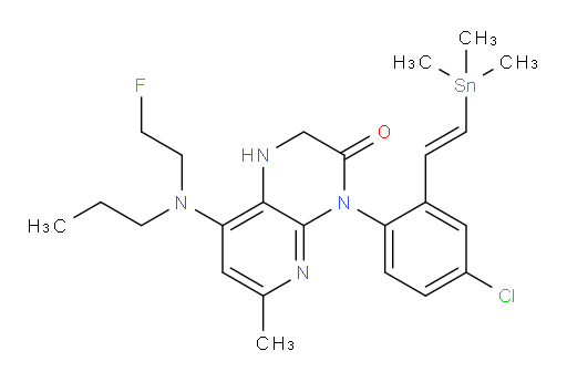 (E)-4-(4-chloro-2-(2-(trimethylstannyl)vinyl)phenyl)-8-((2-fluoroethyl)(propyl)amino)-6-methyl-1,2-dihydropyrido[2,3-b]pyrazin-3(4H)-one