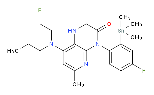 4-(4-fluoro-2-(trimethylstannyl)phenyl)-8-((2-fluoroethyl)(propyl)amino)-6-methyl-1,2-dihydropyrido[2,3-b]pyrazin-3(4H)-one