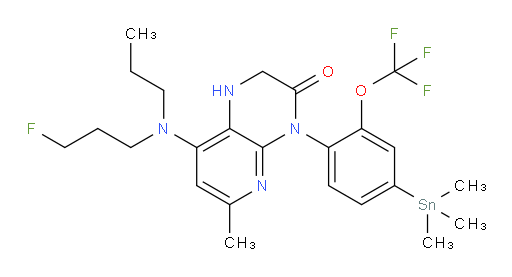 8-((3-fluoropropyl)(propyl)amino)-6-methyl-4-(2-(trifluoromethoxy)-4-(trimethylstannyl)phenyl)-1,2-dihydropyrido[2,3-b]pyrazin-3(4H)-one