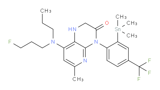 8-((3-fluoropropyl)(propyl)amino)-6-methyl-4-(4-(trifluoromethyl)-2-(trimethylstannyl)phenyl)-1,2-dihydropyrido[2,3-b]pyrazin-3(4H)-one