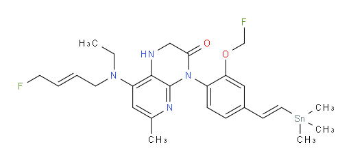 8-(ethyl((E)-4-fluorobut-2-en-1-yl)amino)-4-(2-(fluoromethoxy)-4-((E)-2-(trimethylstannyl)vinyl)phenyl)-6-methyl-1,2-dihydropyrido[2,3-b]pyrazin-3(4H)-one