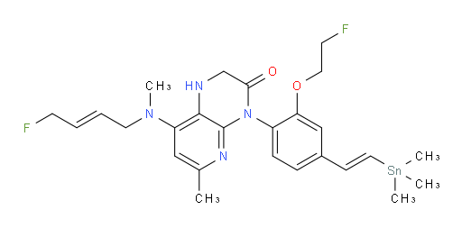 8-(((E)-4-fluorobut-2-en-1-yl)(methyl)amino)-4-(2-(2-fluoroethoxy)-4-((E)-2-(trimethylstannyl)vinyl)phenyl)-6-methyl-1,2-dihydropyrido[2,3-b]pyrazin-3(4H)-one