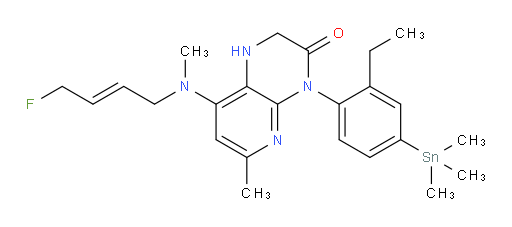 (E)-4-(2-ethyl-4-(trimethylstannyl)phenyl)-8-((4-fluorobut-2-en-1-yl)(methyl)amino)-6-methyl-1,2-dihydropyrido[2,3-b]pyrazin-3(4H)-one