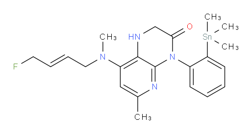 (E)-8-((4-fluorobut-2-en-1-yl)(methyl)amino)-6-methyl-4-(2-(trimethylstannyl)phenyl)-1,2-dihydropyrido[2,3-b]pyrazin-3(4H)-one