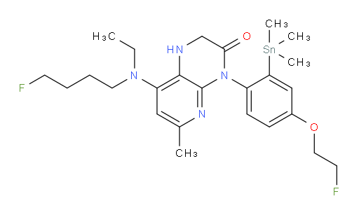 8-(ethyl(4-fluorobutyl)amino)-4-(4-(2-fluoroethoxy)-2-(trimethylstannyl)phenyl)-6-methyl-1,2-dihydropyrido[2,3-b]pyrazin-3(4H)-one