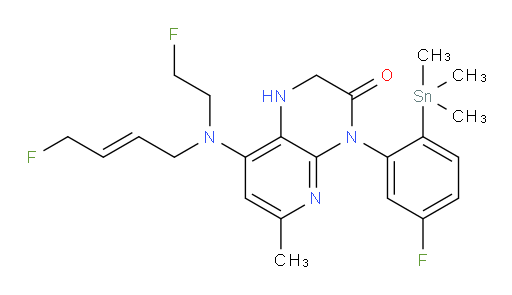 (E)-4-(5-fluoro-2-(trimethylstannyl)phenyl)-8-((4-fluorobut-2-en-1-yl)(2-fluoroethyl)amino)-6-methyl-1,2-dihydropyrido[2,3-b]pyrazin-3(4H)-one