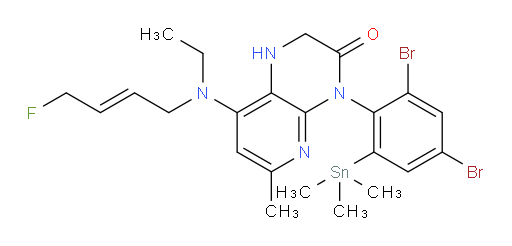 (E)-4-(2,4-dibromo-6-(trimethylstannyl)phenyl)-8-(ethyl(4-fluorobut-2-en-1-yl)amino)-6-methyl-1,2-dihydropyrido[2,3-b]pyrazin-3(4H)-one