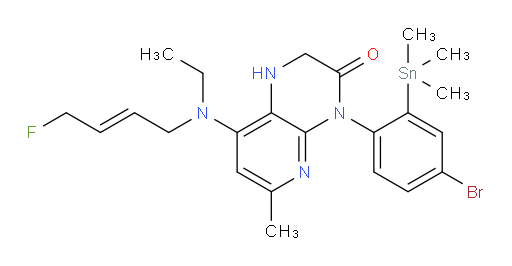 (E)-4-(4-bromo-2-(trimethylstannyl)phenyl)-8-(ethyl(4-fluorobut-2-en-1-yl)amino)-6-methyl-1,2-dihydropyrido[2,3-b]pyrazin-3(4H)-one
