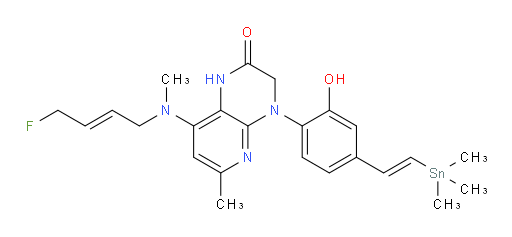 8-(((E)-4-fluorobut-2-en-1-yl)(methyl)amino)-4-(2-hydroxy-4-((E)-2-(trimethylstannyl)vinyl)phenyl)-6-methyl-3,4-dihydropyrido[2,3-b]pyrazin-2(1H)-one