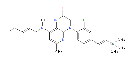 4-(2-fluoro-4-((E)-2-(trimethylstannyl)vinyl)phenyl)-8-(((E)-4-fluorobut-2-en-1-yl)(methyl)amino)-6-methyl-3,4-dihydropyrido[2,3-b]pyrazin-2(1H)-one