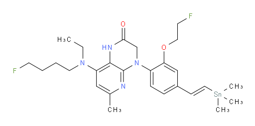 (E)-8-(ethyl(4-fluorobutyl)amino)-4-(2-(2-fluoroethoxy)-4-(2-(trimethylstannyl)vinyl)phenyl)-6-methyl-3,4-dihydropyrido[2,3-b]pyrazin-2(1H)-one