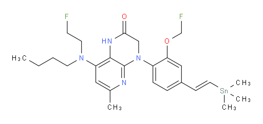 (E)-8-(butyl(2-fluoroethyl)amino)-4-(2-(fluoromethoxy)-4-(2-(trimethylstannyl)vinyl)phenyl)-6-methyl-3,4-dihydropyrido[2,3-b]pyrazin-2(1H)-one