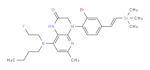 (E)-4-(2-bromo-4-(2-(trimethylstannyl)vinyl)phenyl)-8-(butyl(2-fluoroethyl)amino)-6-methyl-3,4-dihydropyrido[2,3-b]pyrazin-2(1H)-one