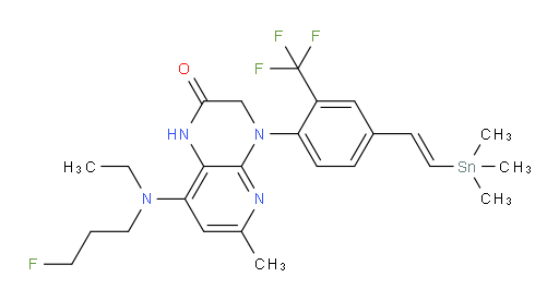 (E)-8-(ethyl(3-fluoropropyl)amino)-6-methyl-4-(2-(trifluoromethyl)-4-(2-(trimethylstannyl)vinyl)phenyl)-3,4-dihydropyrido[2,3-b]pyrazin-2(1H)-one