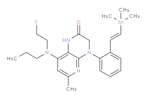 (E)-8-((2-fluoroethyl)(propyl)amino)-6-methyl-4-(2-(2-(trimethylstannyl)vinyl)phenyl)-3,4-dihydropyrido[2,3-b]pyrazin-2(1H)-one
