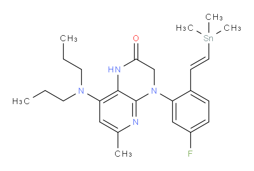 (E)-8-(dipropylamino)-4-(5-fluoro-2-(2-(trimethylstannyl)vinyl)phenyl)-6-methyl-3,4-dihydropyrido[2,3-b]pyrazin-2(1H)-one