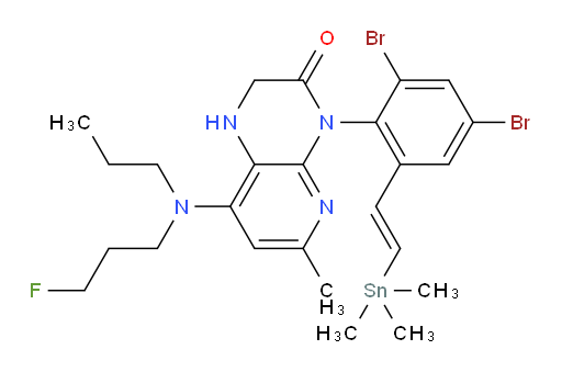 (E)-4-(2,4-dibromo-6-(2-(trimethylstannyl)vinyl)phenyl)-8-((3-fluoropropyl)(propyl)amino)-6-methyl-1,2-dihydropyrido[2,3-b]pyrazin-3(4H)-one