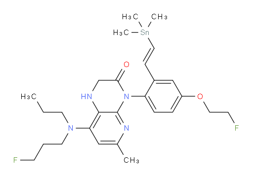 (E)-4-(4-(2-fluoroethoxy)-2-(2-(trimethylstannyl)vinyl)phenyl)-8-((3-fluoropropyl)(propyl)amino)-6-methyl-1,2-dihydropyrido[2,3-b]pyrazin-3(4H)-one