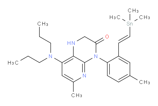 (E)-8-(dipropylamino)-6-methyl-4-(4-methyl-2-(2-(trimethylstannyl)vinyl)phenyl)-1,2-dihydropyrido[2,3-b]pyrazin-3(4H)-one