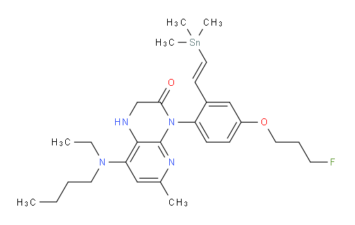 (E)-8-(butyl(ethyl)amino)-4-(4-(3-fluoropropoxy)-2-(2-(trimethylstannyl)vinyl)phenyl)-6-methyl-1,2-dihydropyrido[2,3-b]pyrazin-3(4H)-one
