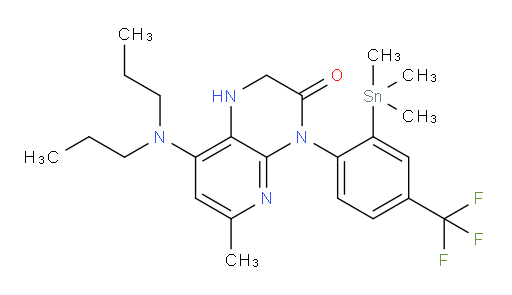 8-(dipropylamino)-6-methyl-4-(4-(trifluoromethyl)-2-(trimethylstannyl)phenyl)-1,2-dihydropyrido[2,3-b]pyrazin-3(4H)-one