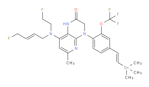 8-(((E)-4-fluorobut-2-en-1-yl)(2-fluoroethyl)amino)-6-methyl-4-(2-(trifluoromethoxy)-4-((E)-2-(trimethylstannyl)vinyl)phenyl)-3,4-dihydropyrido[2,3-b]pyrazin-2(1H)-one