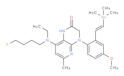 (E)-8-(ethyl(4-fluorobutyl)amino)-4-(4-methoxy-2-(2-(trimethylstannyl)vinyl)phenyl)-6-methyl-3,4-dihydropyrido[2,3-b]pyrazin-2(1H)-one