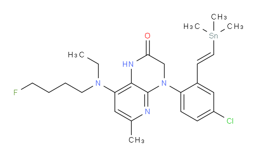 (E)-4-(4-chloro-2-(2-(trimethylstannyl)vinyl)phenyl)-8-(ethyl(4-fluorobutyl)amino)-6-methyl-3,4-dihydropyrido[2,3-b]pyrazin-2(1H)-one