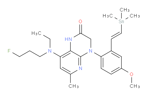 (E)-8-(ethyl(3-fluoropropyl)amino)-4-(4-methoxy-2-(2-(trimethylstannyl)vinyl)phenyl)-6-methyl-3,4-dihydropyrido[2,3-b]pyrazin-2(1H)-one