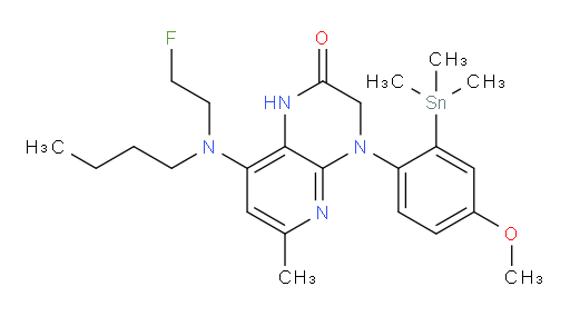 8-(butyl(2-fluoroethyl)amino)-4-(4-methoxy-2-(trimethylstannyl)phenyl)-6-methyl-3,4-dihydropyrido[2,3-b]pyrazin-2(1H)-one