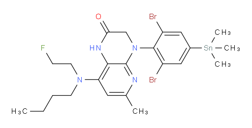 8-(butyl(2-fluoroethyl)amino)-4-(2,6-dibromo-4-(trimethylstannyl)phenyl)-6-methyl-3,4-dihydropyrido[2,3-b]pyrazin-2(1H)-one
