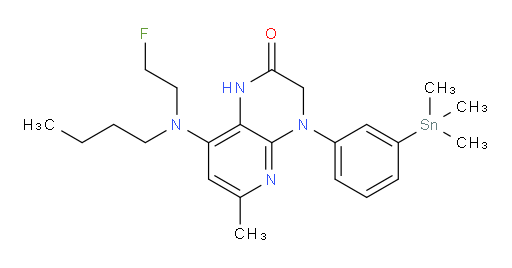8-(butyl(2-fluoroethyl)amino)-6-methyl-4-(3-(trimethylstannyl)phenyl)-3,4-dihydropyrido[2,3-b]pyrazin-2(1H)-one