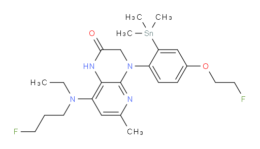 8-(ethyl(3-fluoropropyl)amino)-4-(4-(2-fluoroethoxy)-2-(trimethylstannyl)phenyl)-6-methyl-3,4-dihydropyrido[2,3-b]pyrazin-2(1H)-one