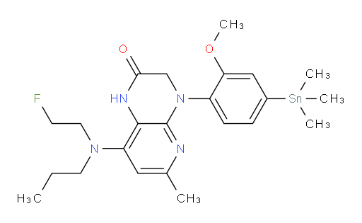 8-((2-fluoroethyl)(propyl)amino)-4-(2-methoxy-4-(trimethylstannyl)phenyl)-6-methyl-3,4-dihydropyrido[2,3-b]pyrazin-2(1H)-one