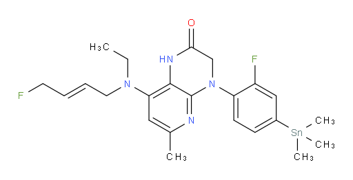 (E)-8-(ethyl(4-fluorobut-2-en-1-yl)amino)-4-(2-fluoro-4-(trimethylstannyl)phenyl)-6-methyl-3,4-dihydropyrido[2,3-b]pyrazin-2(1H)-one