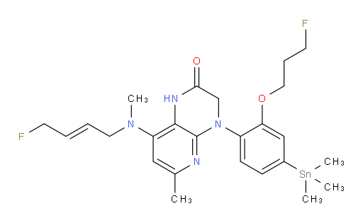 (E)-8-((4-fluorobut-2-en-1-yl)(methyl)amino)-4-(2-(3-fluoropropoxy)-4-(trimethylstannyl)phenyl)-6-methyl-3,4-dihydropyrido[2,3-b]pyrazin-2(1H)-one