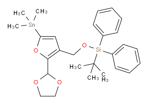 ((2-(1,3-dioxolan-2-yl)-5-(trimethylstannyl)furan-3-yl)methoxy)(tert-butyl)diphenylsilane