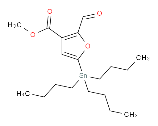 甲基 2-醛基-5-(三丁基锡基)呋喃-3-甲酸酯
