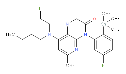 8-(butyl(2-fluoroethyl)amino)-4-(5-fluoro-2-(trimethylstannyl)phenyl)-6-methyl-1,2-dihydropyrido[2,3-b]pyrazin-3(4H)-one