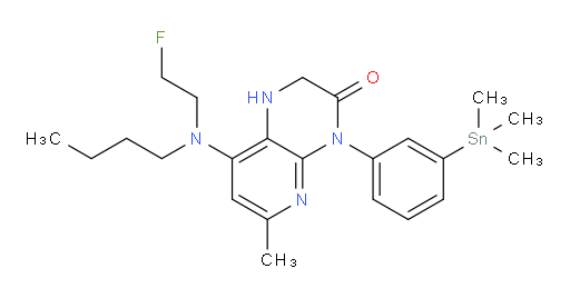 8-(butyl(2-fluoroethyl)amino)-6-methyl-4-(3-(trimethylstannyl)phenyl)-1,2-dihydropyrido[2,3-b]pyrazin-3(4H)-one