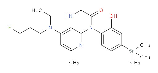 8-(ethyl(3-fluoropropyl)amino)-4-(2-hydroxy-4-(trimethylstannyl)phenyl)-6-methyl-1,2-dihydropyrido[2,3-b]pyrazin-3(4H)-one