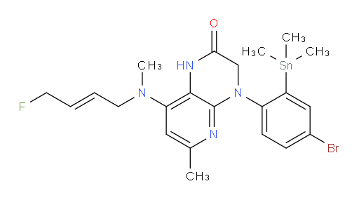 (E)-4-(4-bromo-2-(trimethylstannyl)phenyl)-8-((4-fluorobut-2-en-1-yl)(methyl)amino)-6-methyl-3,4-dihydropyrido[2,3-b]pyrazin-2(1H)-one