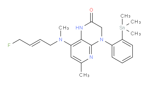 (E)-8-((4-fluorobut-2-en-1-yl)(methyl)amino)-6-methyl-4-(2-(trimethylstannyl)phenyl)-3,4-dihydropyrido[2,3-b]pyrazin-2(1H)-one