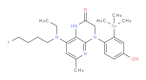 8-(ethyl(4-fluorobutyl)amino)-4-(4-hydroxy-2-(trimethylstannyl)phenyl)-6-methyl-3,4-dihydropyrido[2,3-b]pyrazin-2(1H)-one