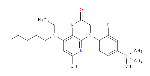 8-(ethyl(4-fluorobutyl)amino)-4-(2-fluoro-4-(trimethylstannyl)phenyl)-6-methyl-3,4-dihydropyrido[2,3-b]pyrazin-2(1H)-one