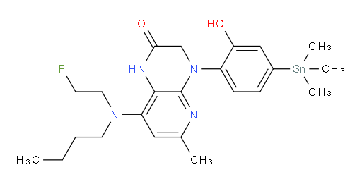 8-(butyl(2-fluoroethyl)amino)-4-(2-hydroxy-4-(trimethylstannyl)phenyl)-6-methyl-3,4-dihydropyrido[2,3-b]pyrazin-2(1H)-one