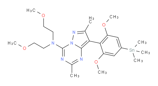 8-(2,6-dimethoxy-4-(trimethylstannyl)phenyl)-N,N-bis(2-methoxyethyl)-2,7-dimethylpyrazolo[1,5-a][1,3,5]triazin-4-amine